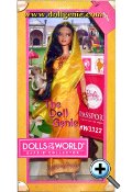 In 2012, the Dolls of the World line is all about inspiring girls to travel the world through Barbie. Barbie doll is loved around the world, and this collection returns the love with Barbie dressed in aspirational versions of ancestral dress from various countries. India Barbie wears a mustard-yellow sari with a matching hajib-like veil. Golden shoes, gold bangles and touches of red complete her traditional look, while a monkey friend highlights the countrys natural wildlife. The Barbie Dolls of the World also come with accessories to add play value that include a passport and sticker sheet to help record Barbie dolls travels