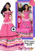Barbie is loved around the world, and the Dolls of the World collection returns the love with Barbie dressed in aspirational versions of ancestral dress from various countries. Mexico Barbie looks wonderfully bright in a pink dress with ruffles, lace and ribbon in brightly colored accents. With a ribbon in her hair and a Chihuahua friend, Barbie is ready for a fiesta. The Barbie Dolls of the World also come with accessories to add play value that include a passport and sticker sheet to help record Barbie dolls travels.