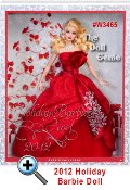 This is the Holiday Barbie you will never forget! Barbie doll has returned to traditional holiday colors and is radiant in red. The strapless gown features rich layers in the uplifted skirt, with a red petticoat underneath, a red tulle layer adding volume and a rich brocade fabric on the dress. A sash tied around the waist produces an elegant bow with glitter detailing. A statement necklace and earrings, red nails and red lips complete the festive look while her soft curls add a joyful glow. Caucasian Version