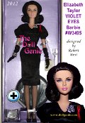 Elizabeth Taylor forever represents timeless glamour and a maverick spirit. Crafted in magnificent detail, the dolls face sculpt was reviewed and approved by Elizabeth Taylor herself. She wears a timeless satin dress with matching opera gloves and pumps, rhinestone brooch, bracelet and earrings. Also includes sunglasses and a mini perfume bottle. A tiny red ribbon near her shoulder represents her commitment to battling HIV/AIDS.