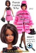 Francie Fairchild is Barbie dolls fun and fabulous cousin. Fresh as a daisy and fancy free, shes back again, dressed in pink! Faux fur coat featuring black vinyl trim covers a sleeveless faille mini dress. Weve missed her whimsical style and now, for the first time ever, Barbie Collector presents an African-American Francie with Silkstone body - so MODern!