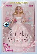 Birthday Wishes Barbie doll was created to be the quintessential Barbie gift. Moms, grandmothers and aunts will want to buy this beautifully themed doll for the special girls in their lives. The first Birthday Wishes Barbie doll is dressed in a cloud of pale pink tulle and satin. Ribbon and lace trim and pink pin-dot accents add sweet touches that charm at any age. With her soft, loosely curled blonde hair and sweet face, this doll will be the perfect gift to start a new birthday tradition